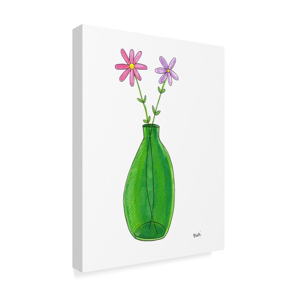 Cherry Pie Studios 'Vase With Two Flowers' Canvas Art,35x47